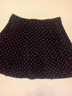 Susan Graver Pull-On Skort Skirt M. Navy with Pink Polka dots , Altheleisure